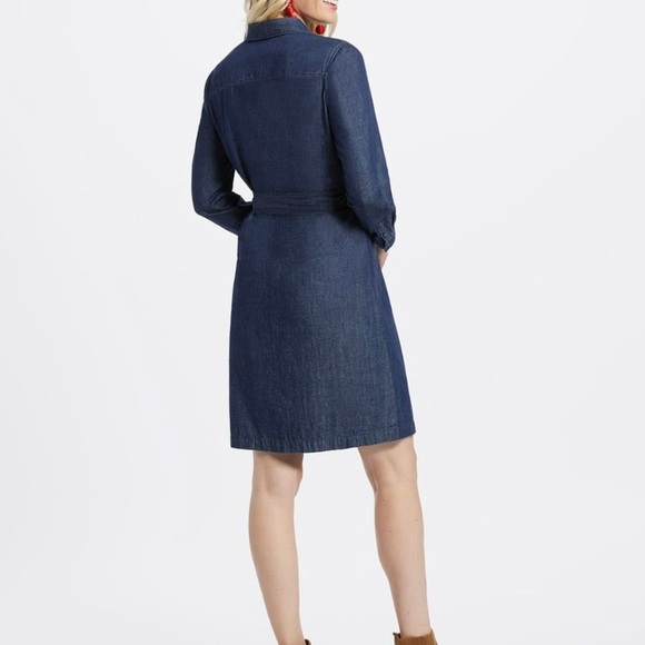 Draper James chambray Belted shirtdress excellent like new condition size 8 - Picture 3 of 15